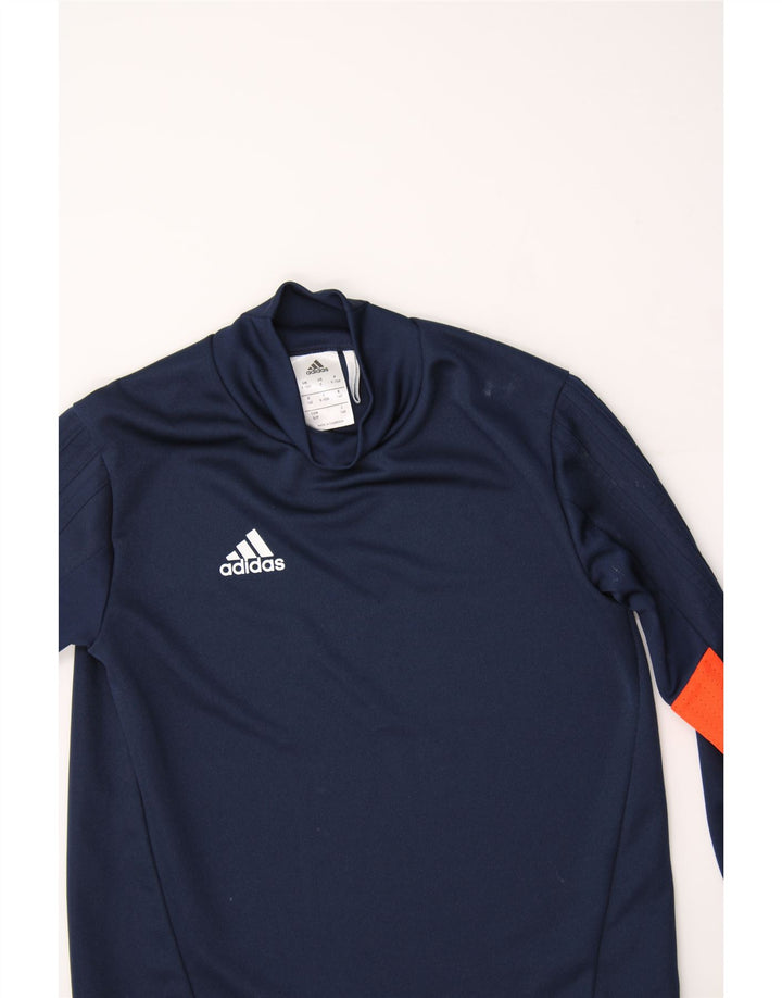 ADIDAS Boys Climacool Top Long Sleeve 9-10 Years Navy Blue Polyester Vintage Adidas and Second-Hand Adidas from Messina Hembry 