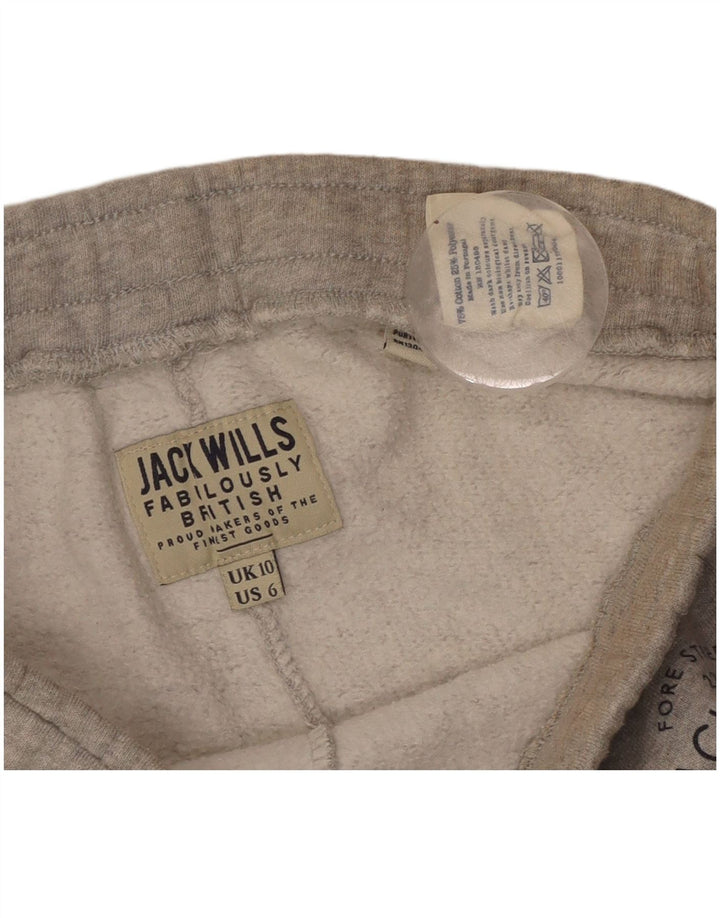 JACK WILLS Short de sport pour femme UK 10 Small Gris Coton