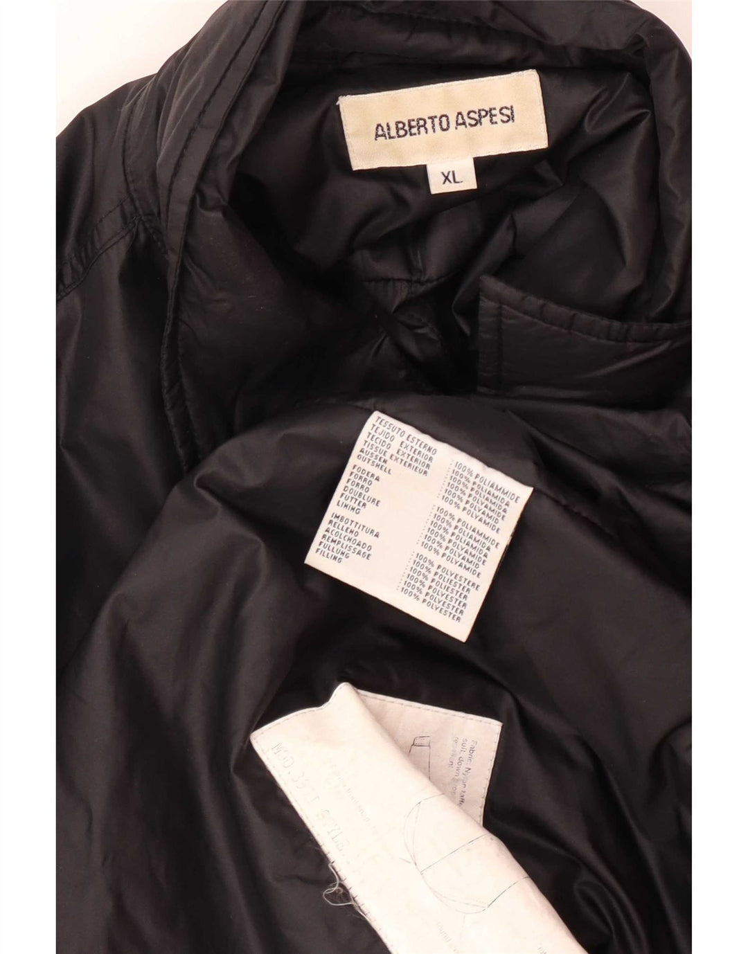 Alberto Aspesi Veste Bomber Homme UK 42 XL Noir Polyamide