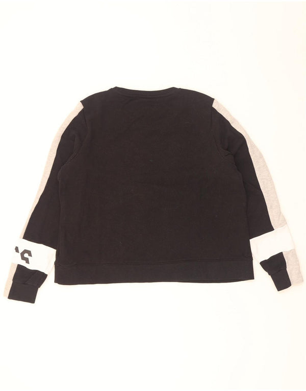 Oasis Sweat-shirt graphique pour femme UK 18 XL Noir Colorblock Coton