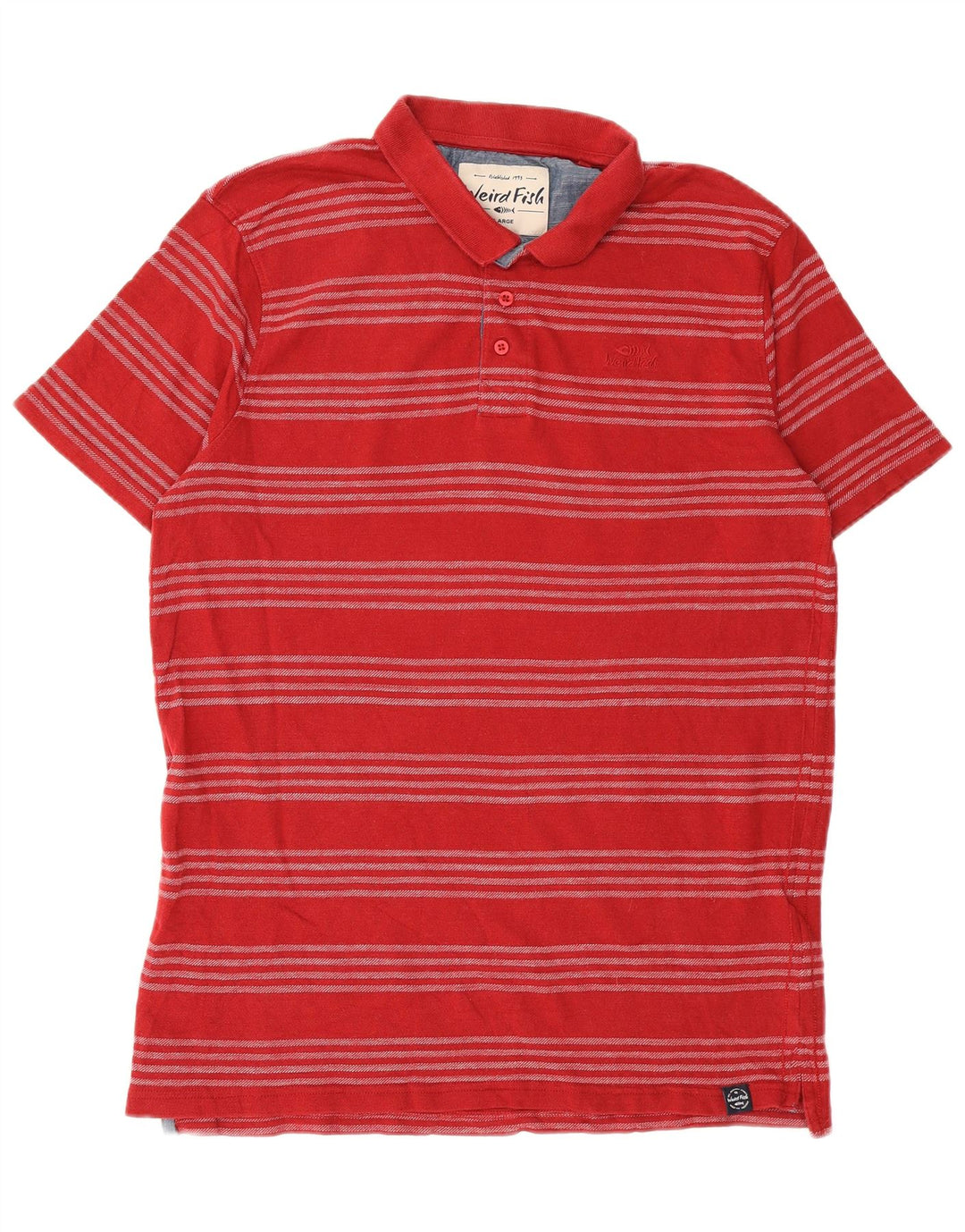 Weird Fish Polo Homme Grand Coton Rayé Rouge