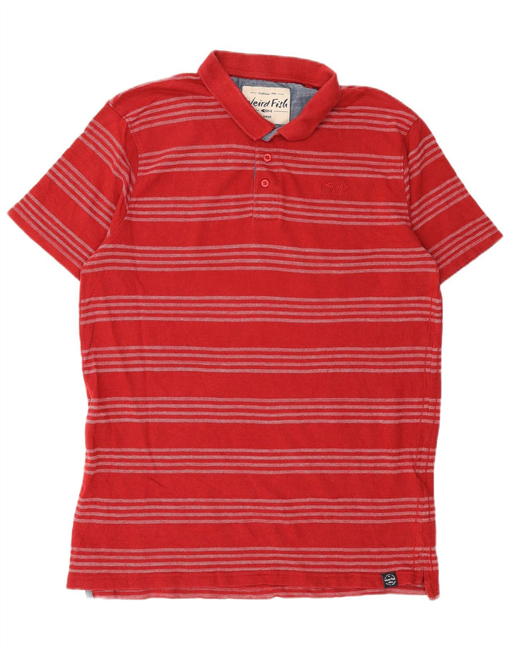 Weird Fish Polo Homme Grand Coton Rayé Rouge