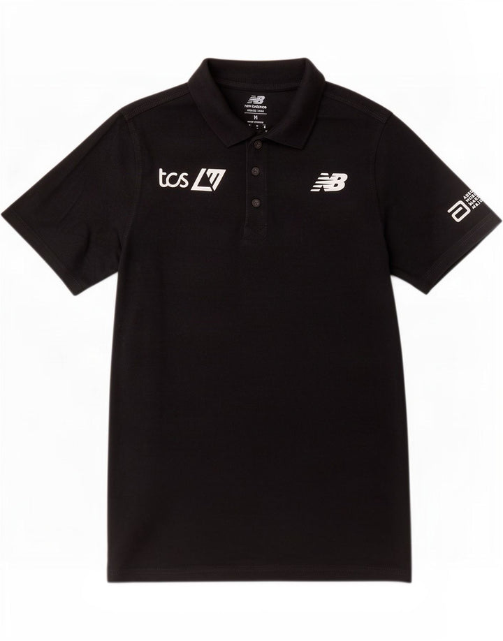 New Balance Polo Graphique Homme Noir Moyen Coton