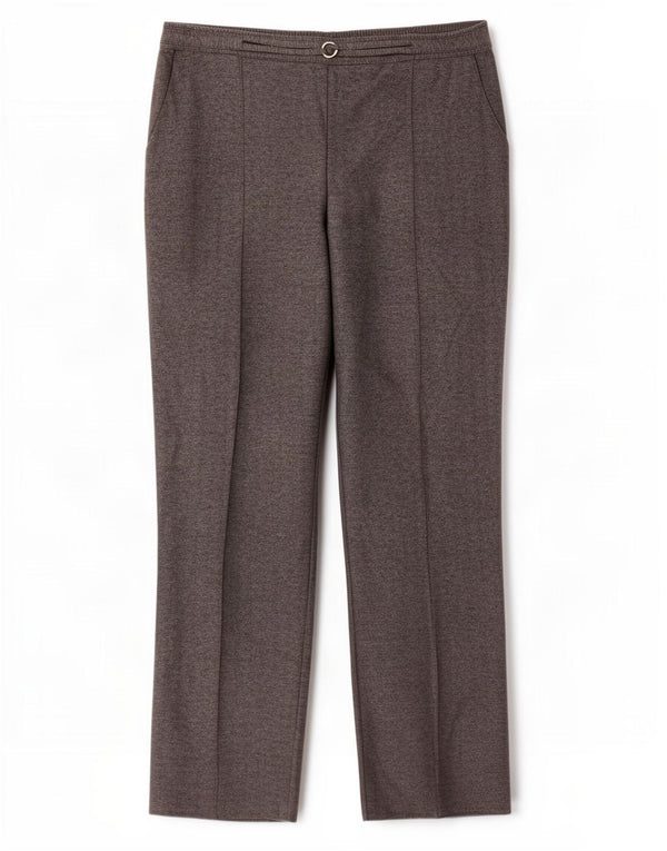 Marks & Spencer Pantalon Chino Femme UK 14 Large W34 L28 Gris Moucheté