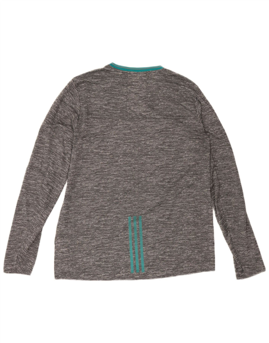 Adidas Hommes Climalite Haut À Manches Longues Grand Gris Moucheté Polyester