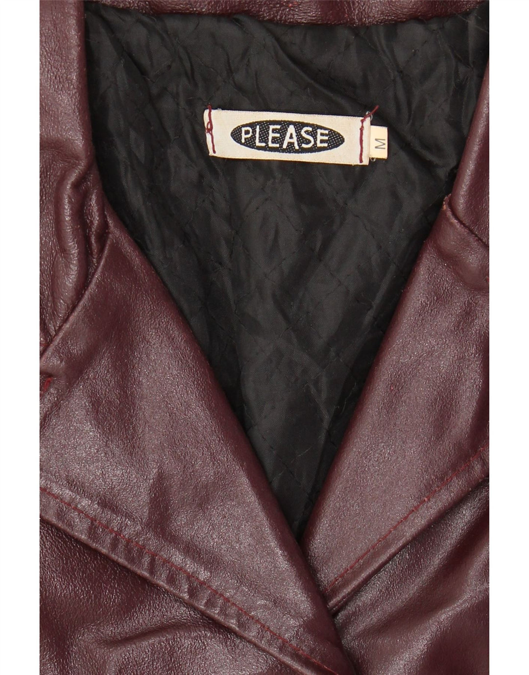 S'IL VOUS PLAÎT Veste en cuir pour femme UK 12 Bordeaux moyen