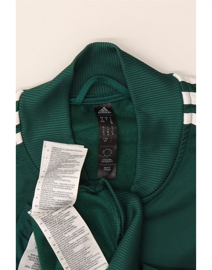 Adidas Veste de survêtement graphique pour femme UK 8/10 Petit Vert Polyester