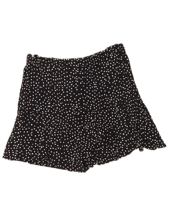 Zara Femme Jupe-short UK 14 Medium Noir Spotted Viscose