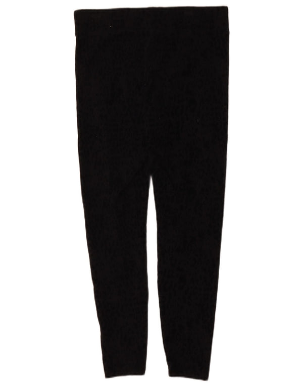 Marks & Spencer Leggings pour femmes UK 10 petit coton imprimé animal noir