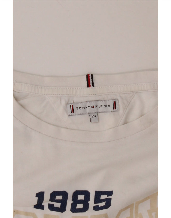 TOMMY HILFIGER T-Shirt Court Graphique Fille 13-14 Ans Blanc