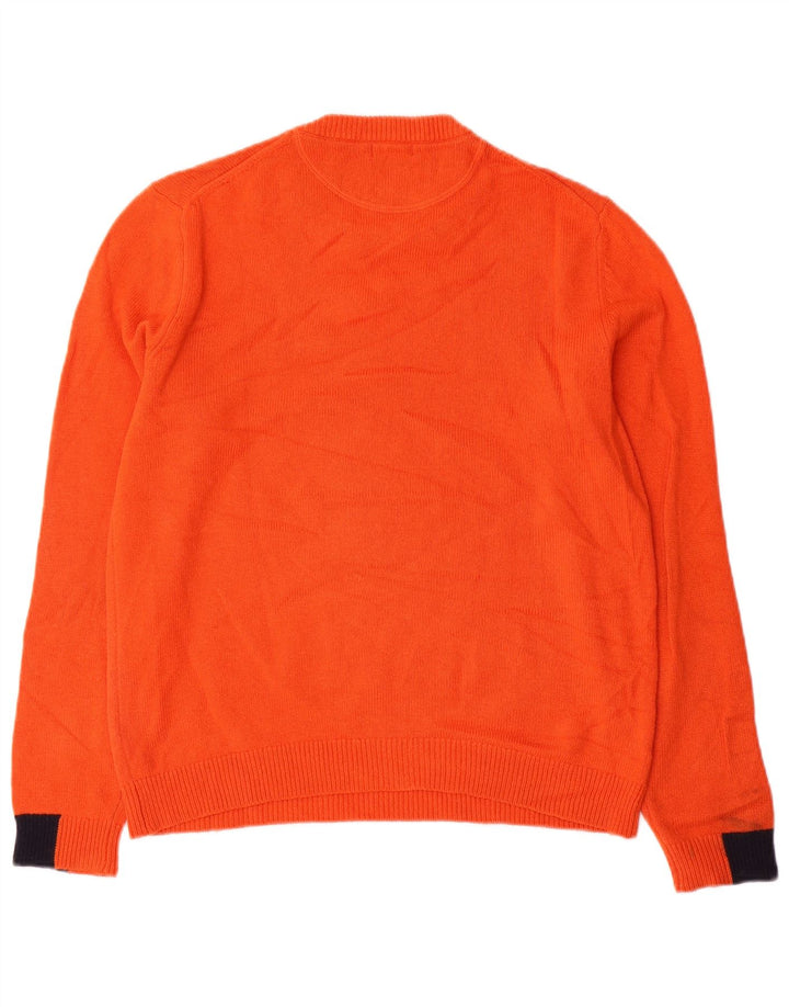 Sun68 Pull à col rond pour femme UK 16 Large Orange Laine