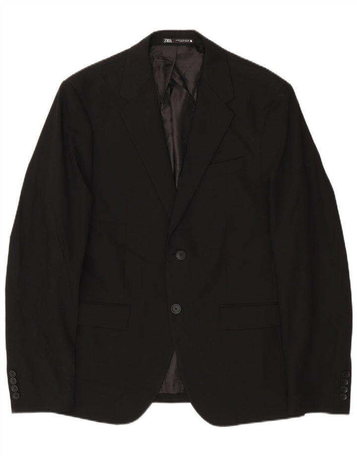 Zara Veste blazer à 2 boutons pour homme EU 50 Noir moyen