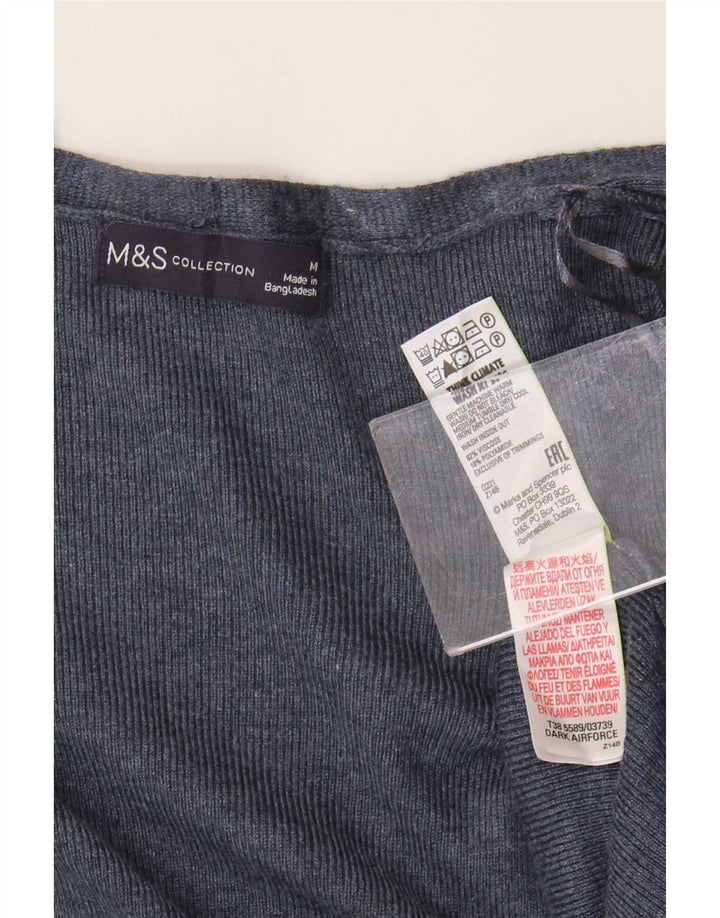 Marks & Spencer Pull cardigan long pour femme UK 14 Bleu marine moyen