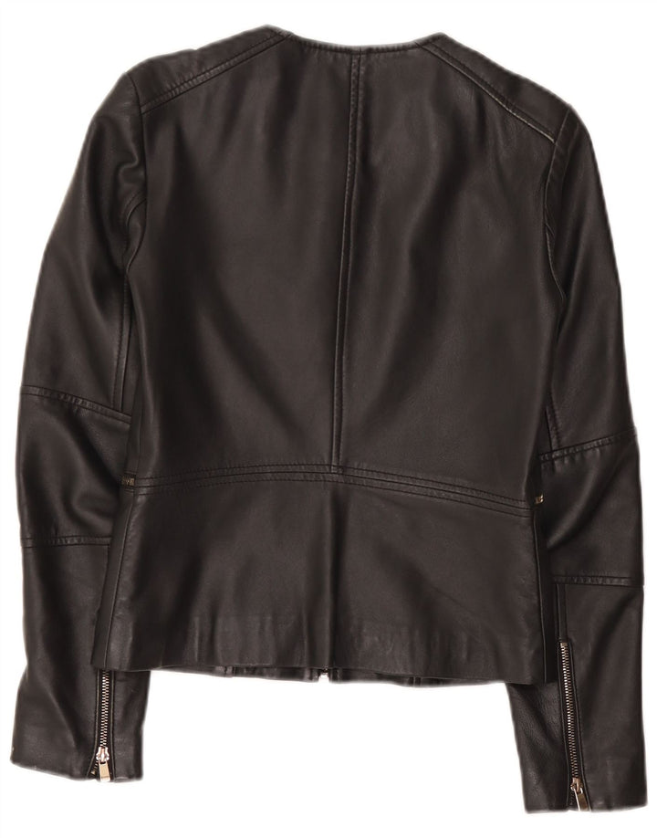 veste en cuir femme vintage UK 10 Petit cuir noir