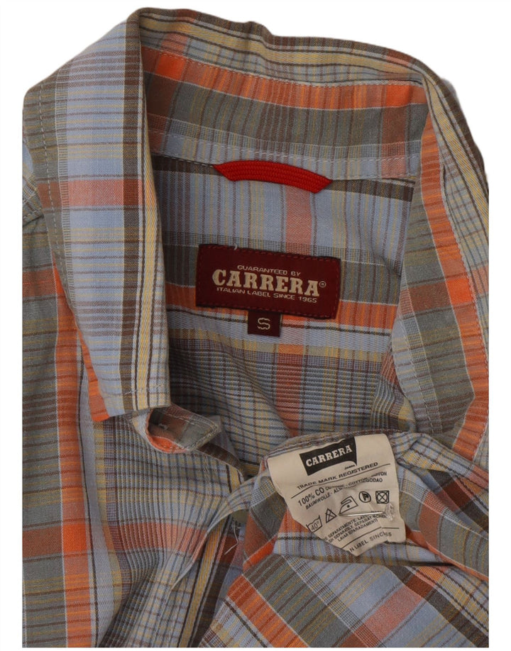 CARRERA Chemise Homme Petit Carreau Bleu Coton
