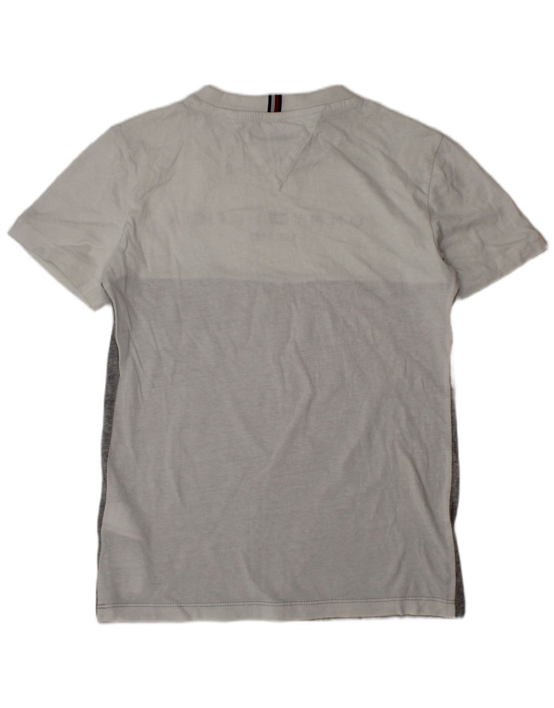 TOMMY HILFIGER Haut T-Shirt Graphique Garçon 9-10 Ans Gris Colorblock Coton
