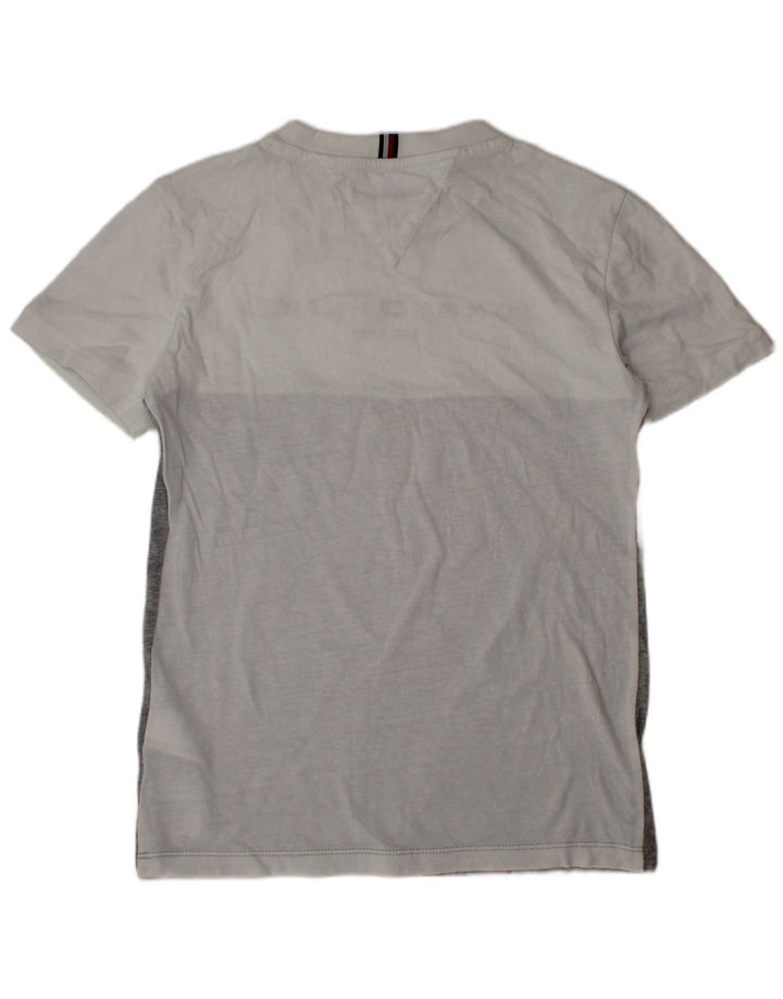 TOMMY HILFIGER Haut T-Shirt Graphique Garçon 9-10 Ans Gris Colorblock Coton