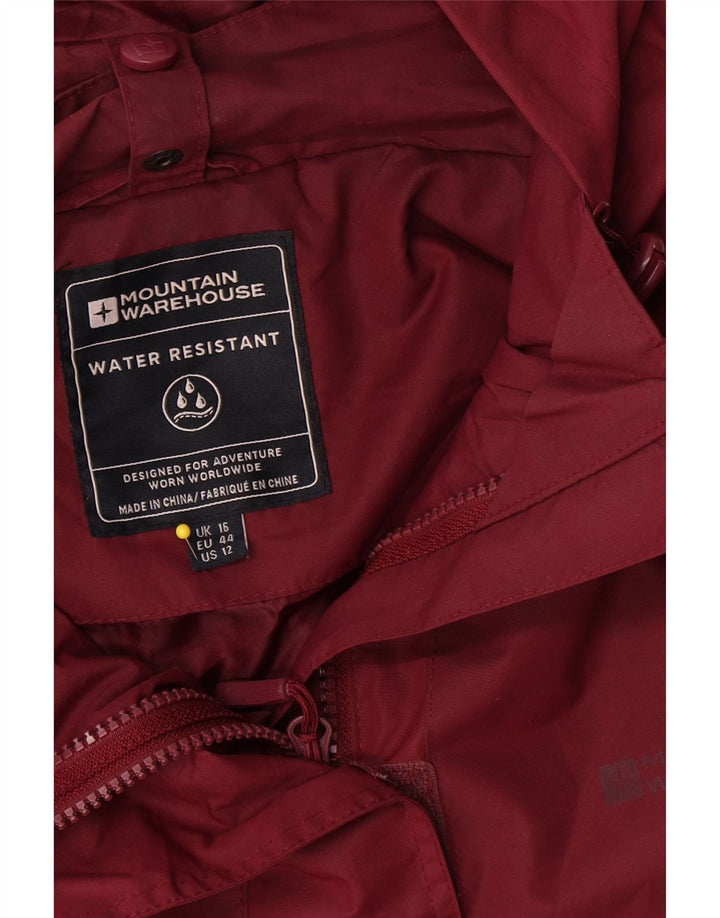 Mountain Warehouse Veste de pluie à capuche pour femme UK 16 Large Bordeaux Polyester