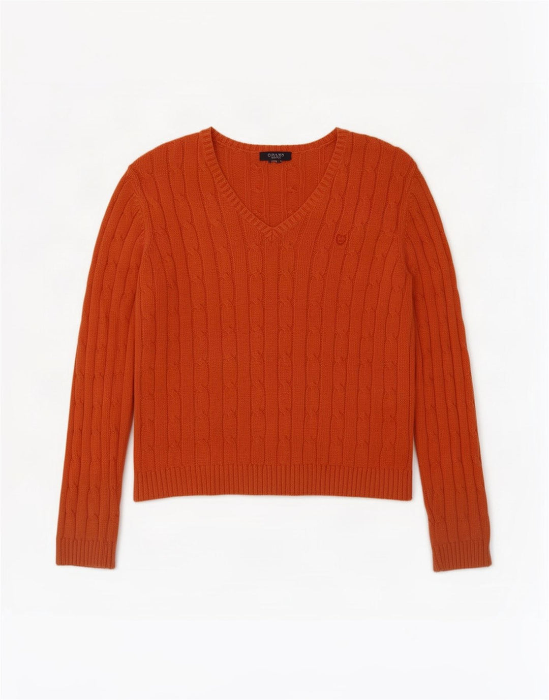Chaps Pull col V pour femme UK 14 Large Orange