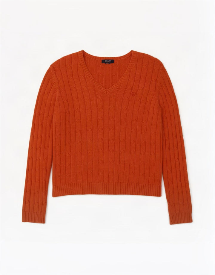 Chaps Pull col V pour femme UK 14 Large Orange