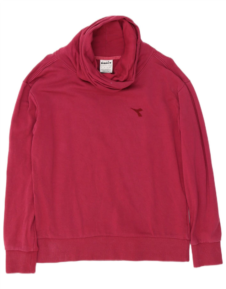 Diadora Pull col roulé pour homme en coton bordeaux moyen