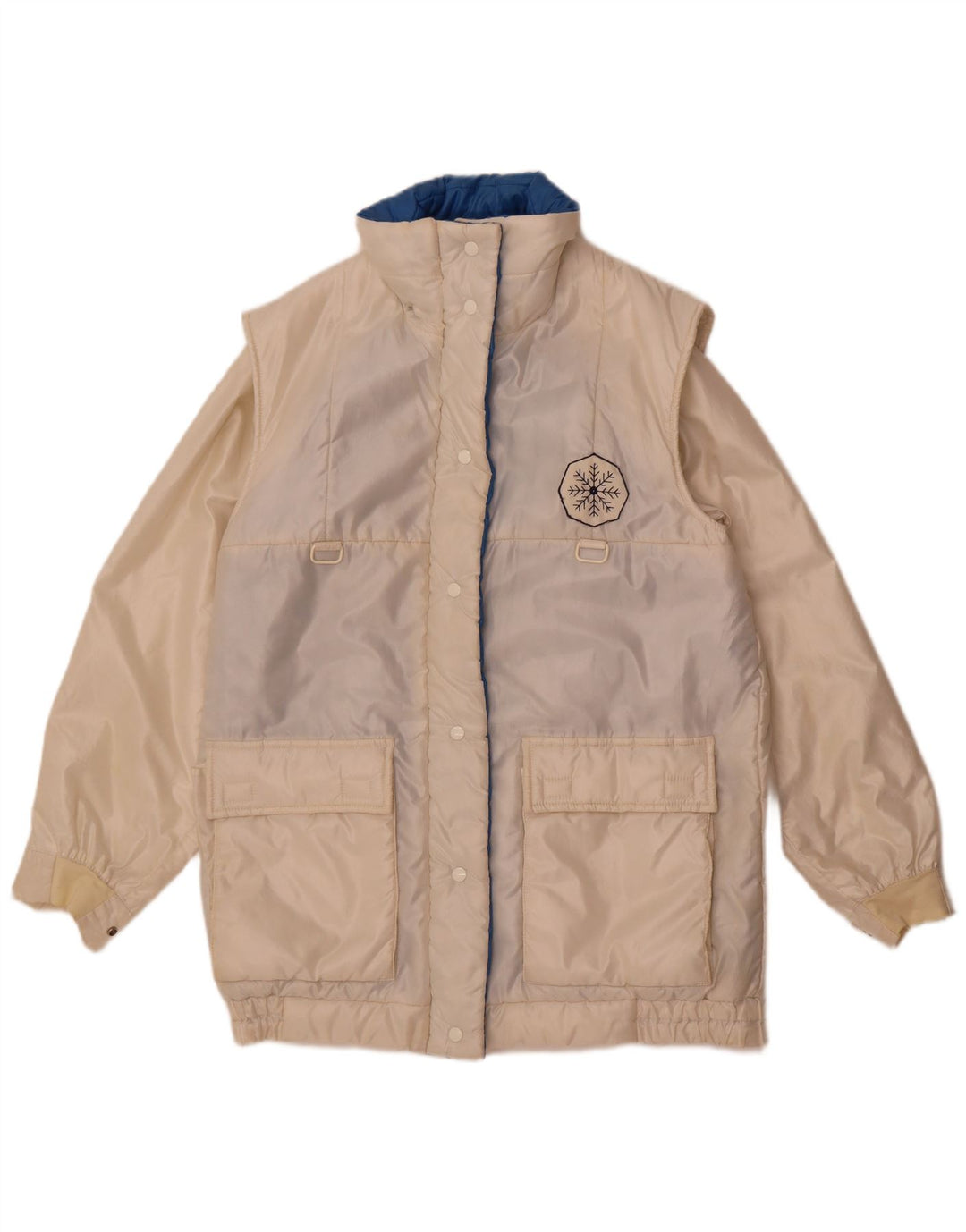 imperméable femme vintage UK 14 Moyen Blanc