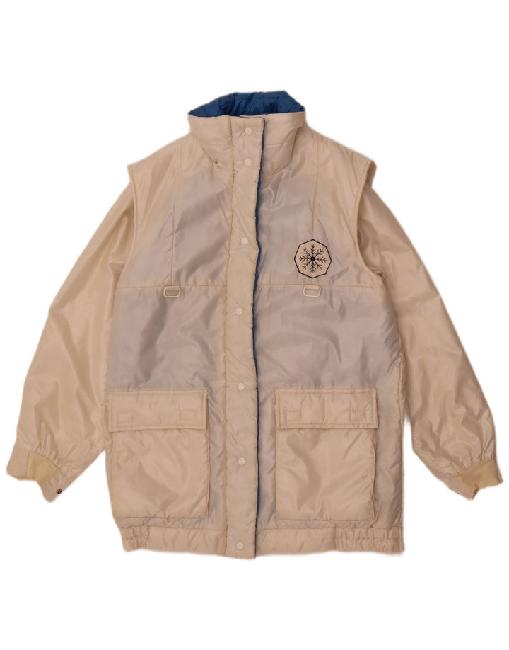 imperméable femme vintage UK 14 Moyen Blanc