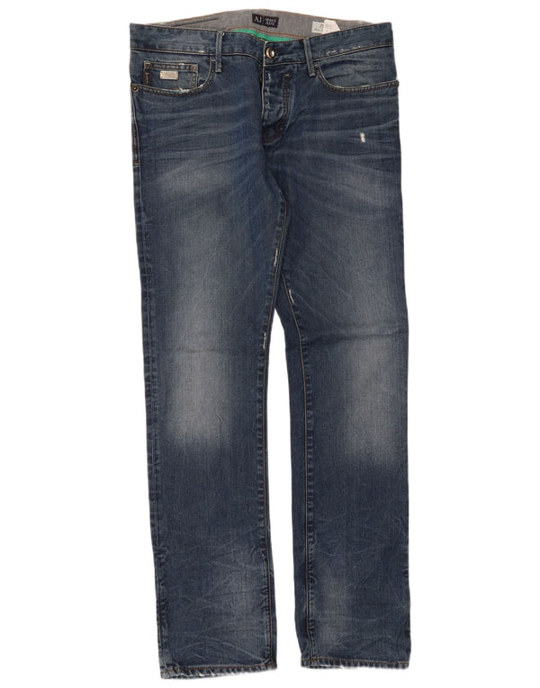 Armani Jeans Slim en détresse pour hommes W33 L33 coton bleu