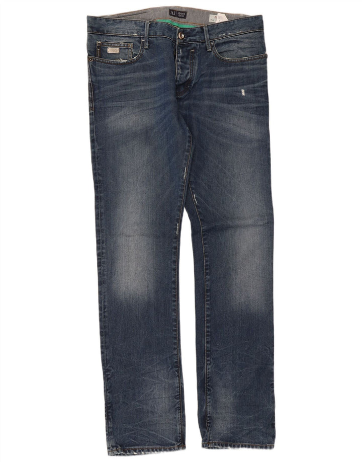 Armani Jeans Slim en détresse pour hommes W33 L33 coton bleu