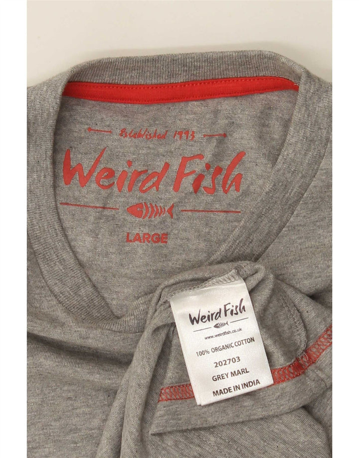 Weird Fish T-Shirt Homme Haut Large Gris Coton