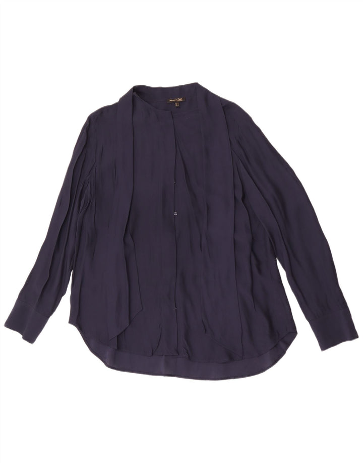 Massimo Dutti Chemisier avec nœud papillon pour femme EU 42 Large Bleu marine Viscose