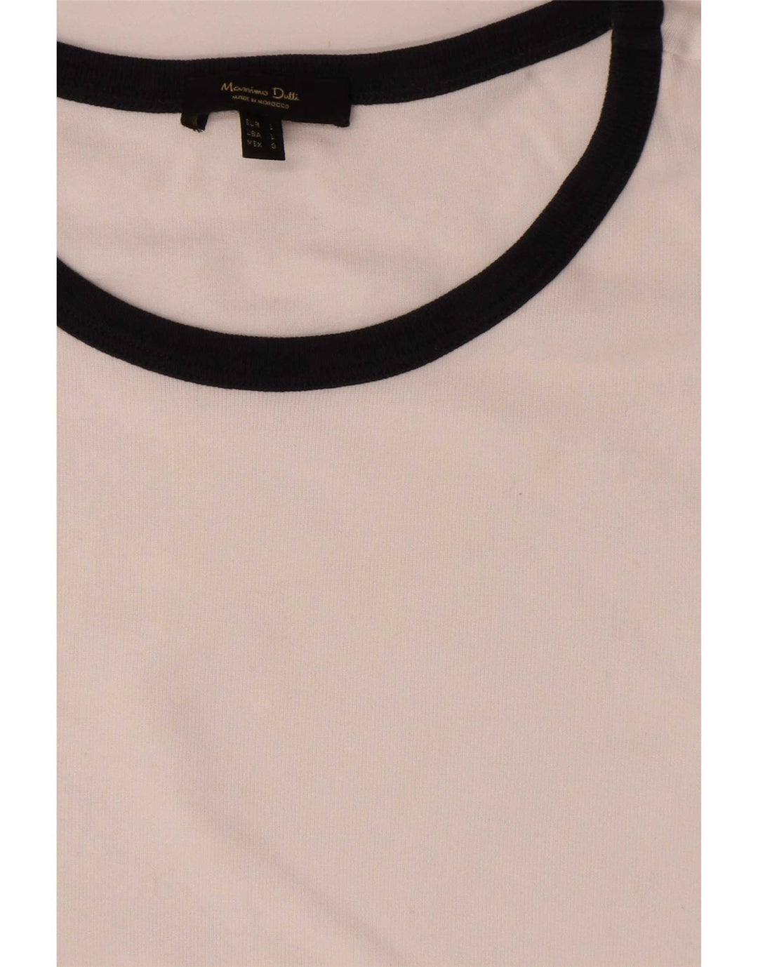 Massimo Dutti T-shirt pour femme UK 14 Large Blanc Colorblock