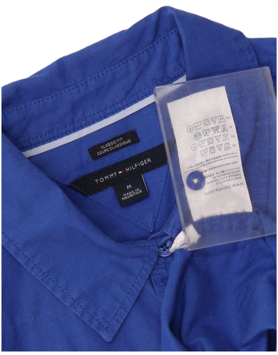 Tommy Hilfiger Chemise coupe classique pour femme UK 14 Bleu moyen Coton