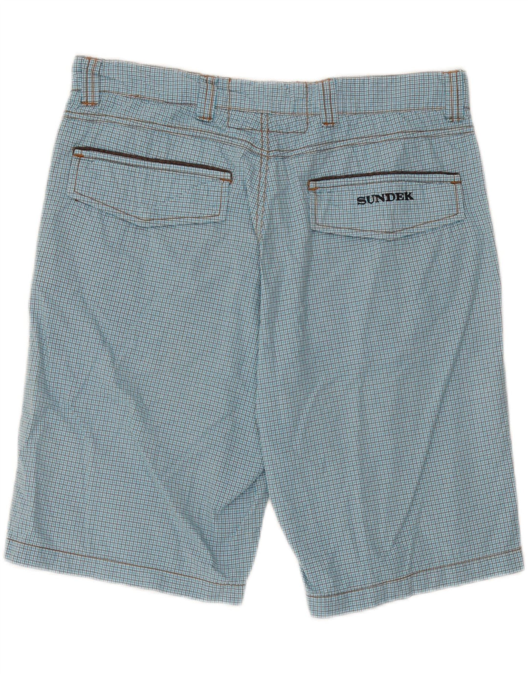 Sundek Short Chino Homme W33 Grand Bleu Carreaux Coton