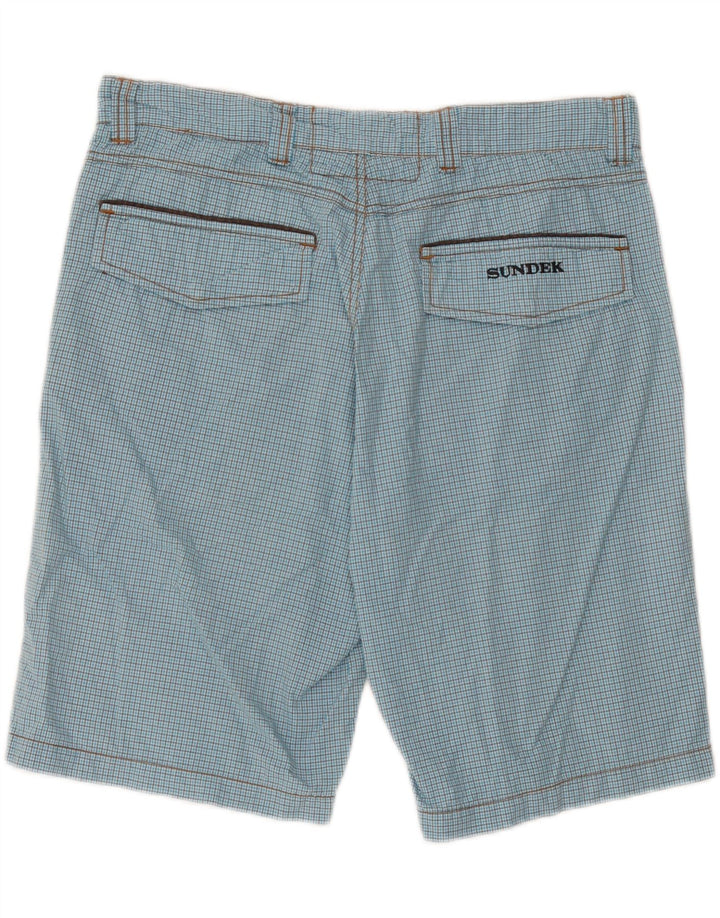 Sundek Short Chino Homme W33 Grand Bleu Carreaux Coton