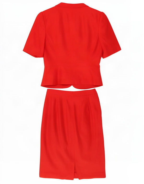 Valentino Ensemble jupe 2 pièces à manches courtes pour femme UK 10 Small W26 Rouge