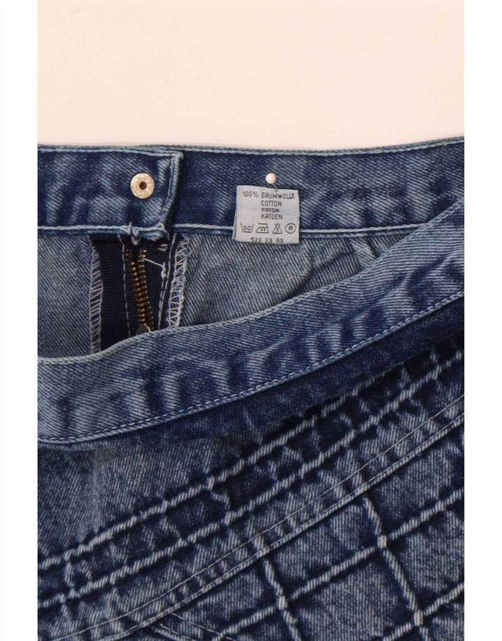 vintage Femme Mini Jupe En Jean IT 44 Moyen W30 Coton Bleu