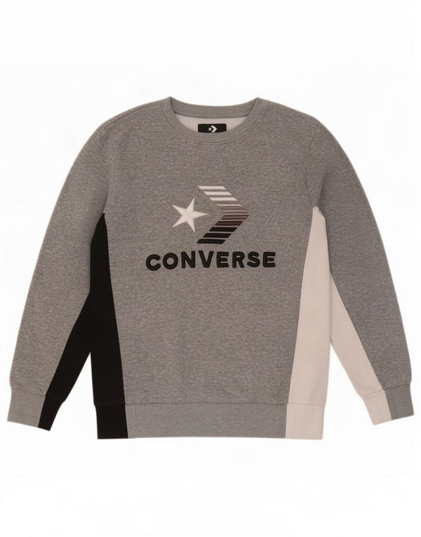 Converse Sweat-shirt graphique pour garçon 12-13 ans Gris Large Colorblock