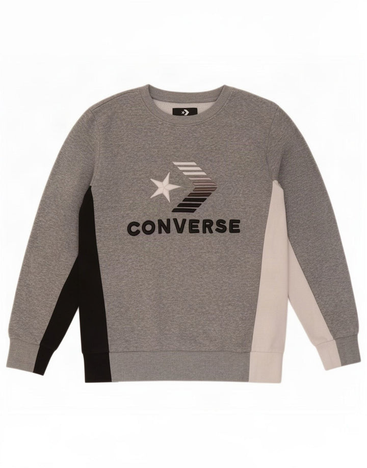 Converse Sweat-shirt graphique pour garçon 12-13 ans Gris Large Colorblock
