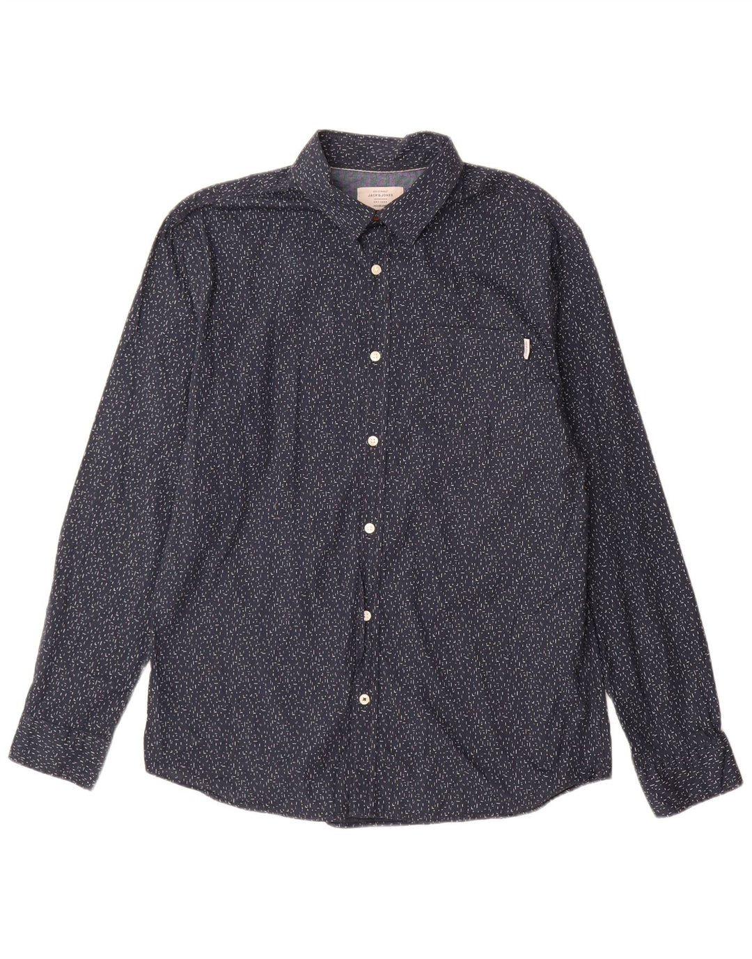Jack & Jones Chemise Homme XL Bleu Marine Pois Coton