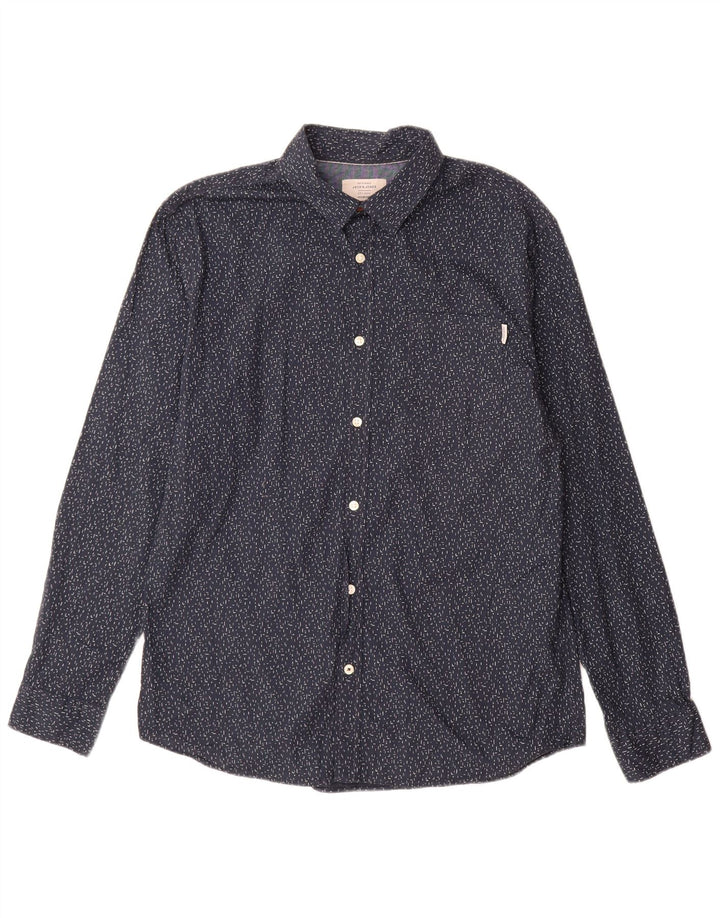 Jack & Jones Chemise Homme XL Bleu Marine Pois Coton
