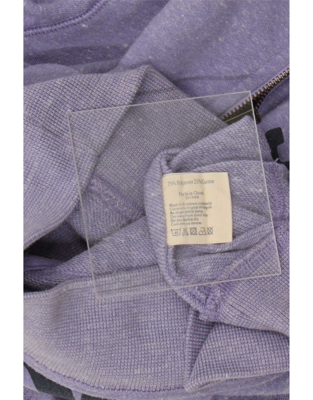 Jack Wills Pull à capuche zippé graphique pour homme en polyester moucheté violet moyen
