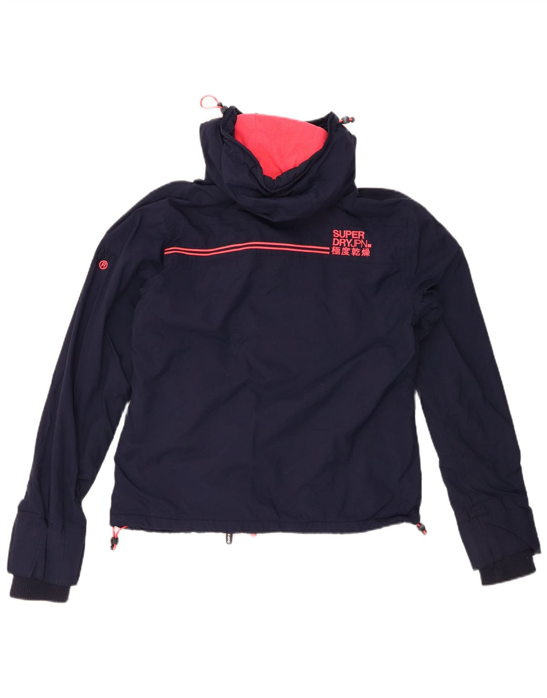 SUPERDRY Veste coupe-vent graphique pour femme UK 14 Bleu marine moyen