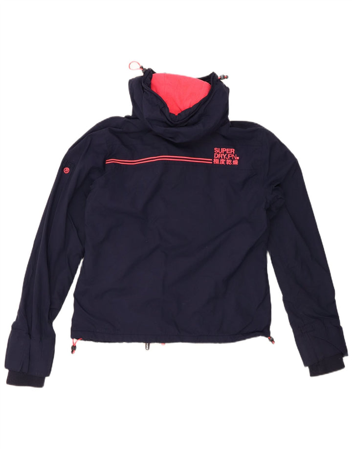 SUPERDRY Veste coupe-vent graphique pour femme UK 14 Bleu marine moyen