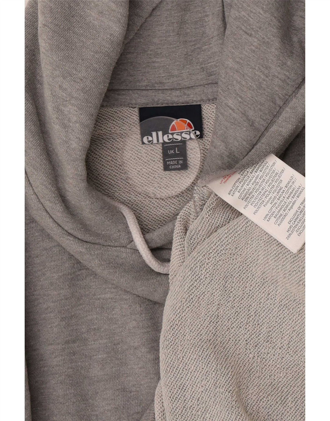 Ellesse Pull à capuche pour homme Large Gris Coton