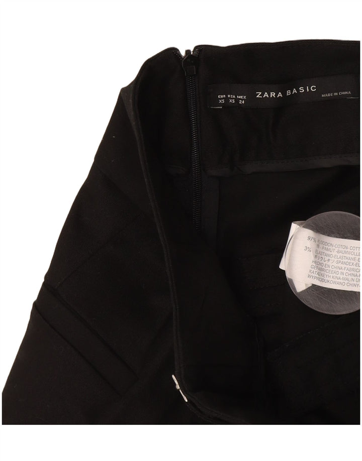 Zara Femme Jupe A-Line XS W24 Coton Noir