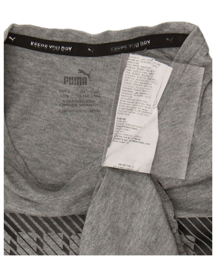 Puma T-Shirt Graphique Garçon 13-14 Ans Grand Gris Coton