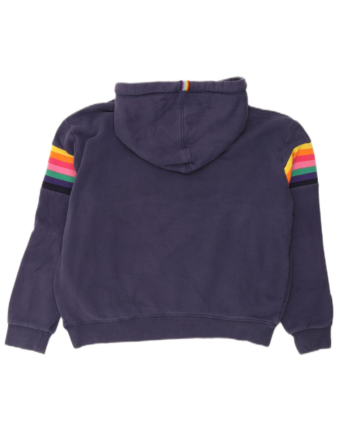Superdry Pull à capuche graphique pour femme UK 12 Coton rayé bleu marine moyen