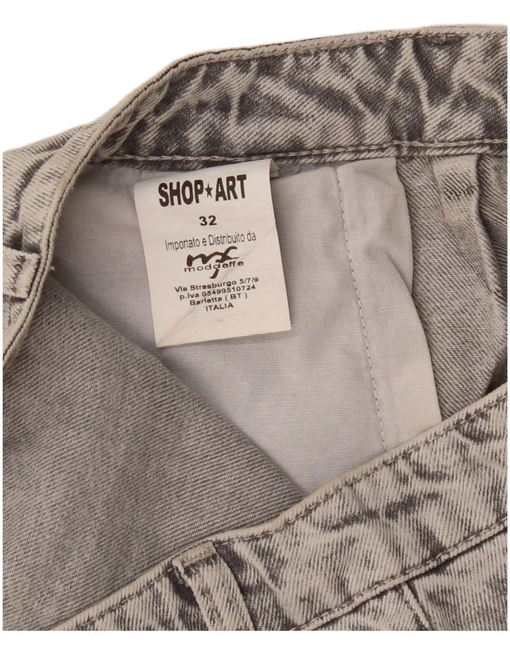 vintage Femme Loose Jeans W32 L27 Gris Coton