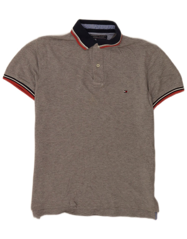 Tommy Hilfiger Mens Slim Fit Polo Shirt Medium Grey Flecked Cotton